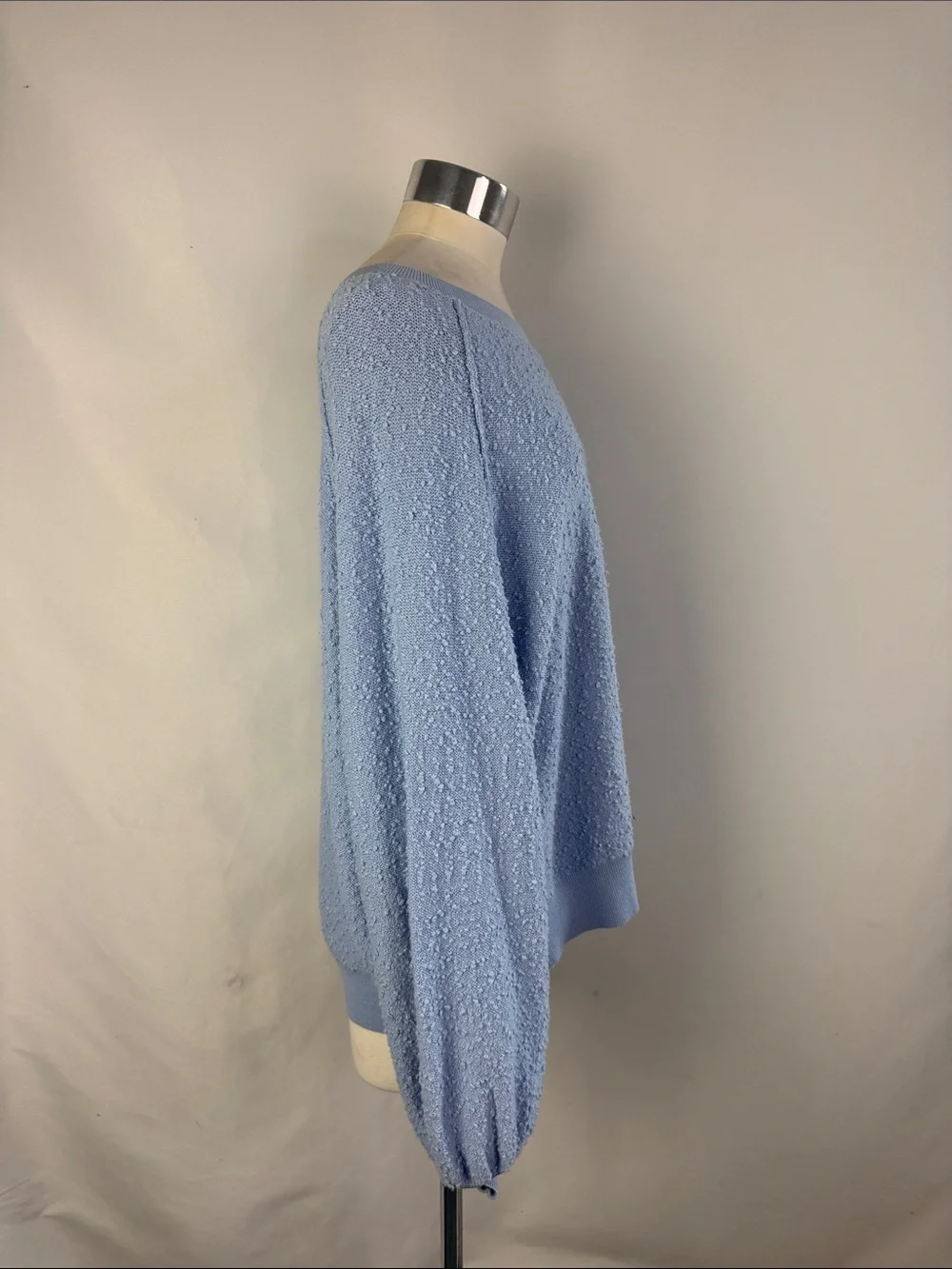 FREE PEOPLE LIGHT BLUE TEXTURED SWEATER